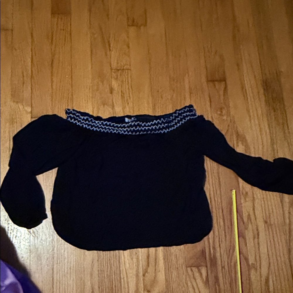 Rue 21 Black Crop Off The Shoulder Blouse Large